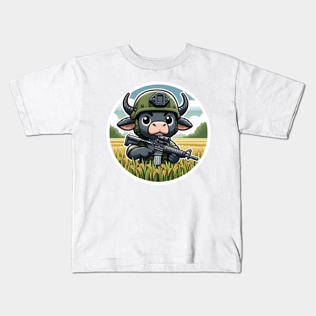 Tactical Buffalo Kids T-Shirt by Rawlifegraphic